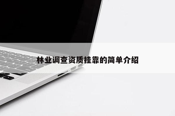 林業調查資質掛靠的簡單介紹